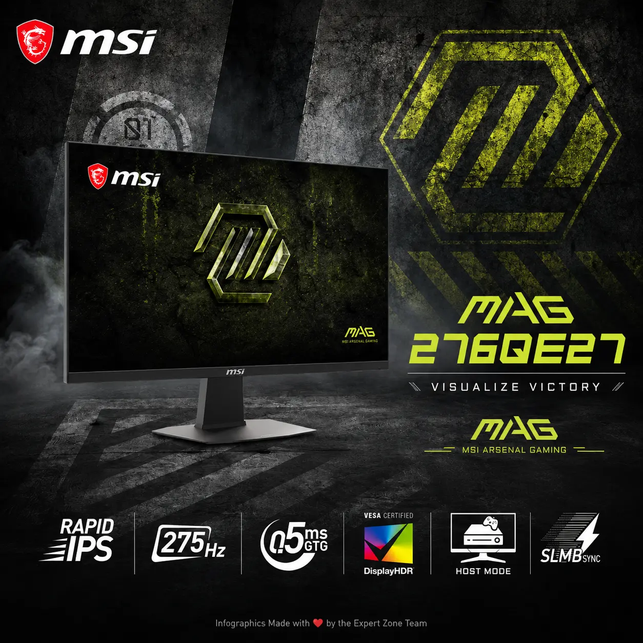 MSI MAG 276QE27 275HZ 27" WQHD 2K RESOLUTION GAMING MONITOR