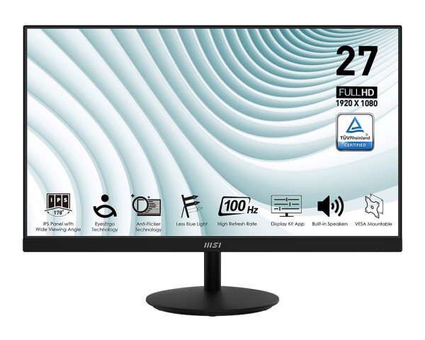 MSI PRO MP271A 27" FHD 100HZ 1MS BUILD IN SPEAKES (OPEN BOX )