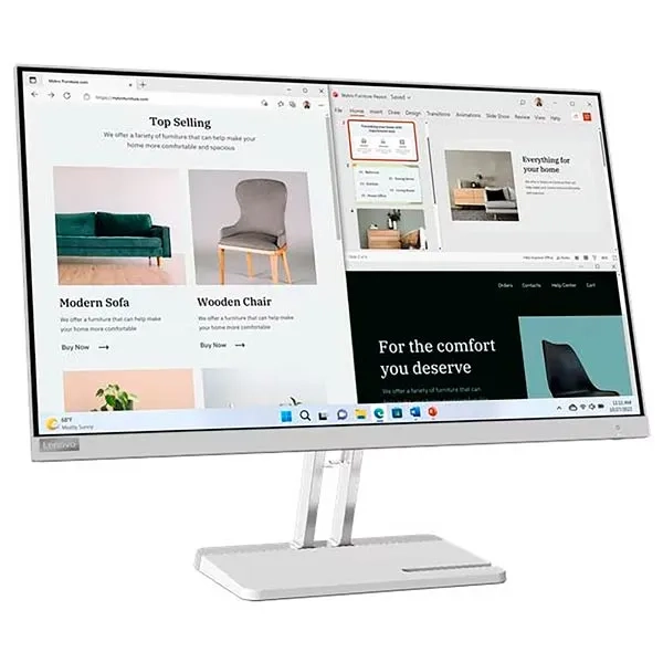 LENOVO L27E-40 27" 100HZ FHD WHITE OFFICE MONITOR